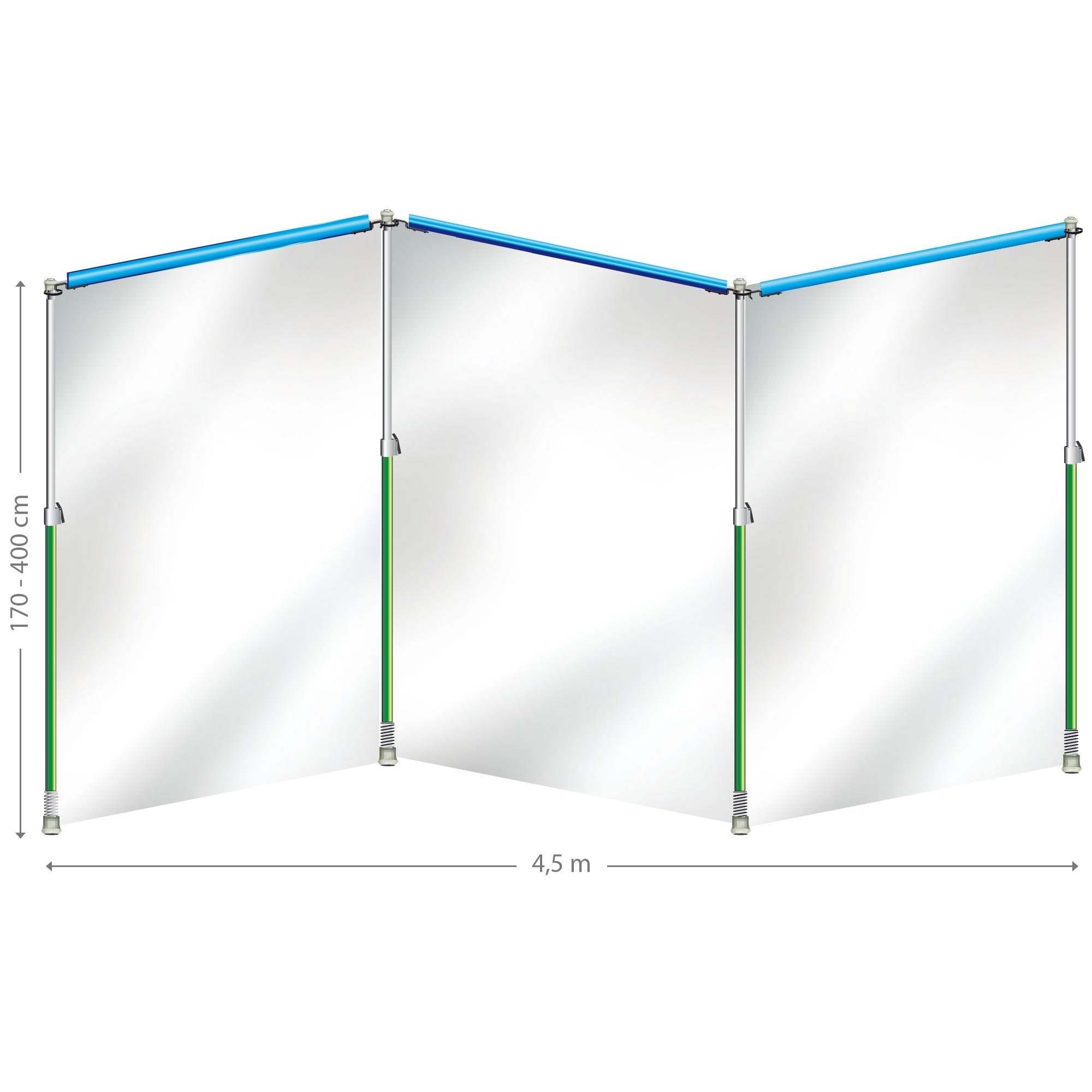 Staubschutzwand-Curtain-Wall-Starterkit1 Curtain-Wall Staubschutzwand System Starterkit 4,5 m x 4 m