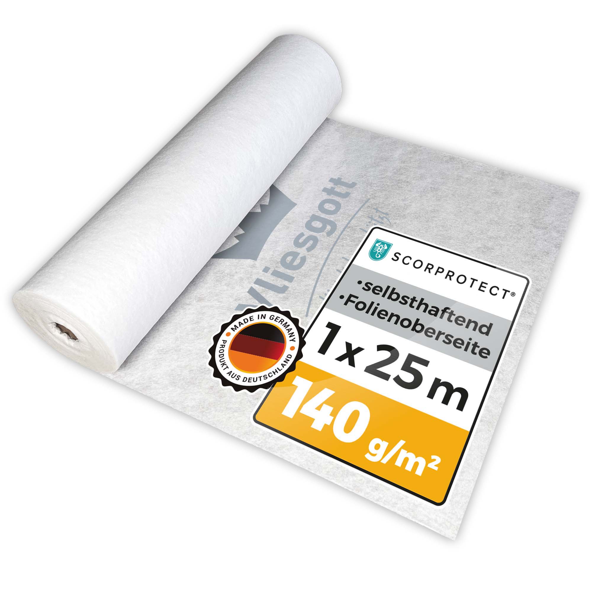 BSV Boden- und Treppenschutzvlies selbsthaftend Vliesgott 1 m x 25 m 140 g/m² 