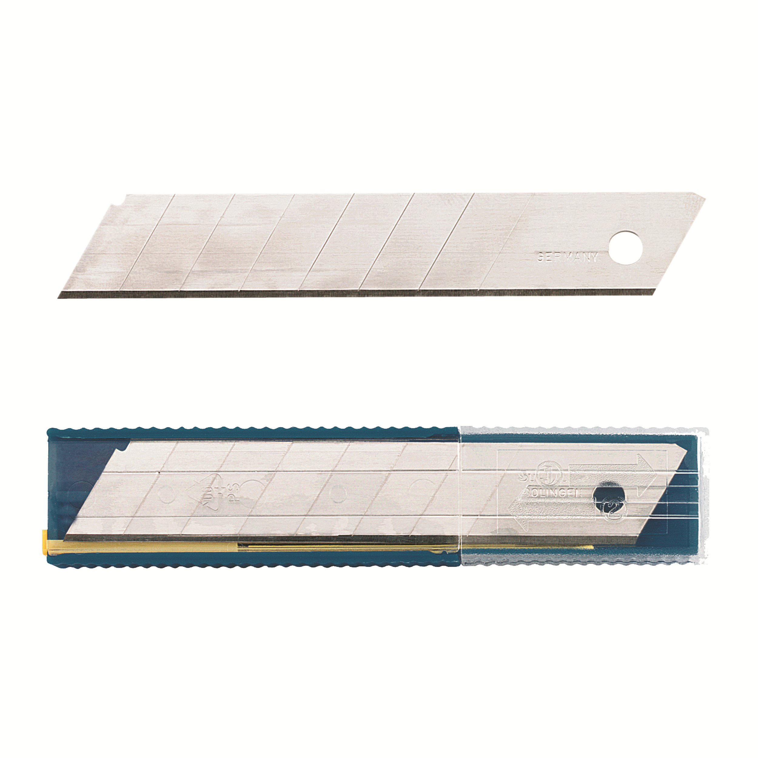 306801000_Ersatzklingen Abbrechklingen für Cuttermesser 18 mm ca. 0,50 mm im Spender