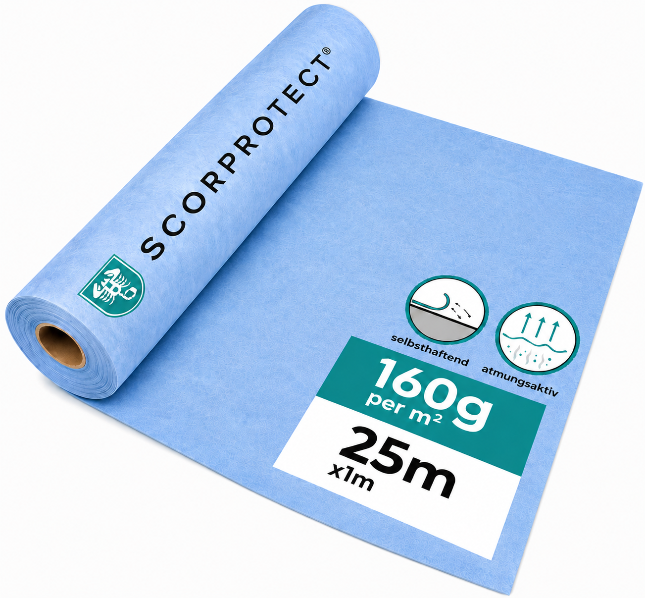 Scorprotect® AktivDefend selbsthaftendes atmungsaktives Abdeckvlies 160 g/m² 1,00 m x 25 m