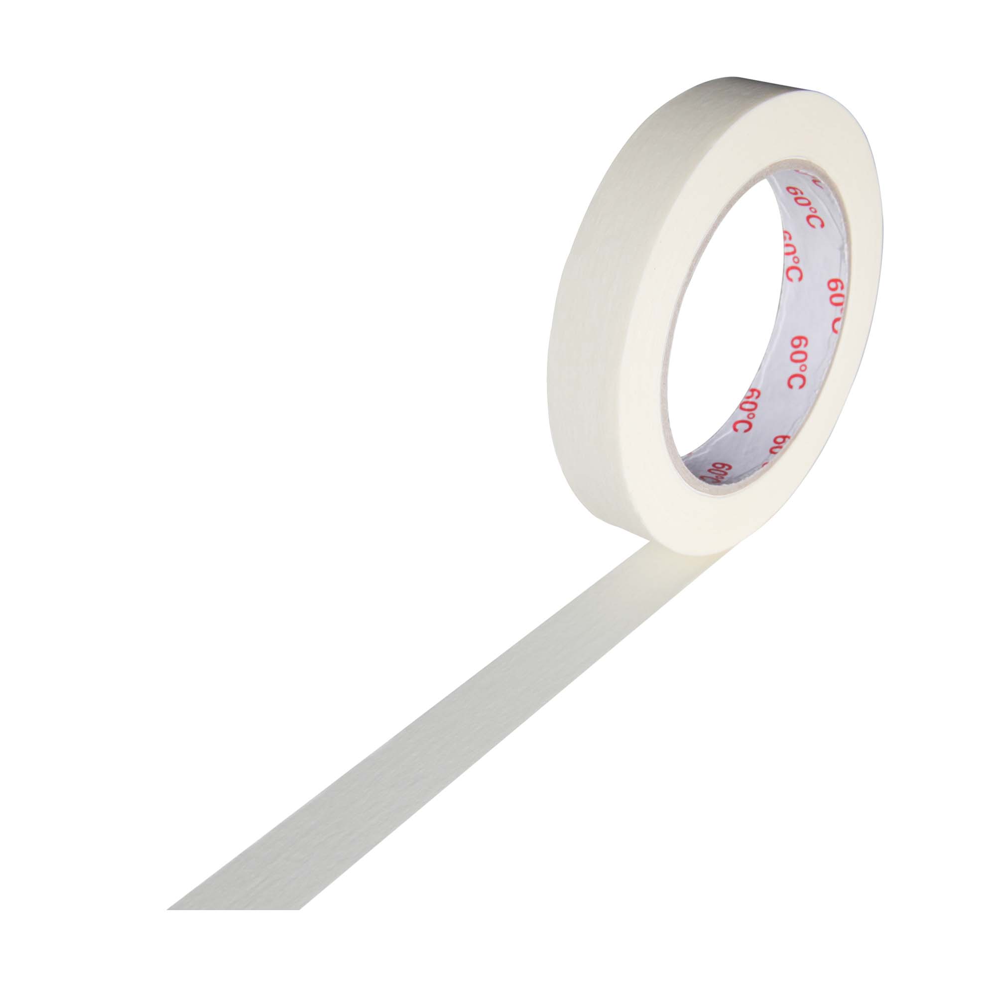 Kreppklebeband-19-ausgerollt Kreppband Profi Maler-Krepp für den Innenbereich 19 mm x 50 m