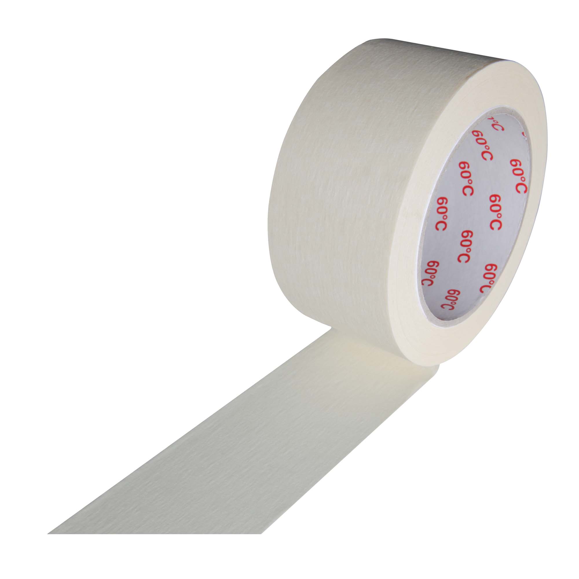Kreppklebeband-50-ausgerollt Kreppband Profi Maler-Krepp für den Innenbereich 50 mm x 50 m