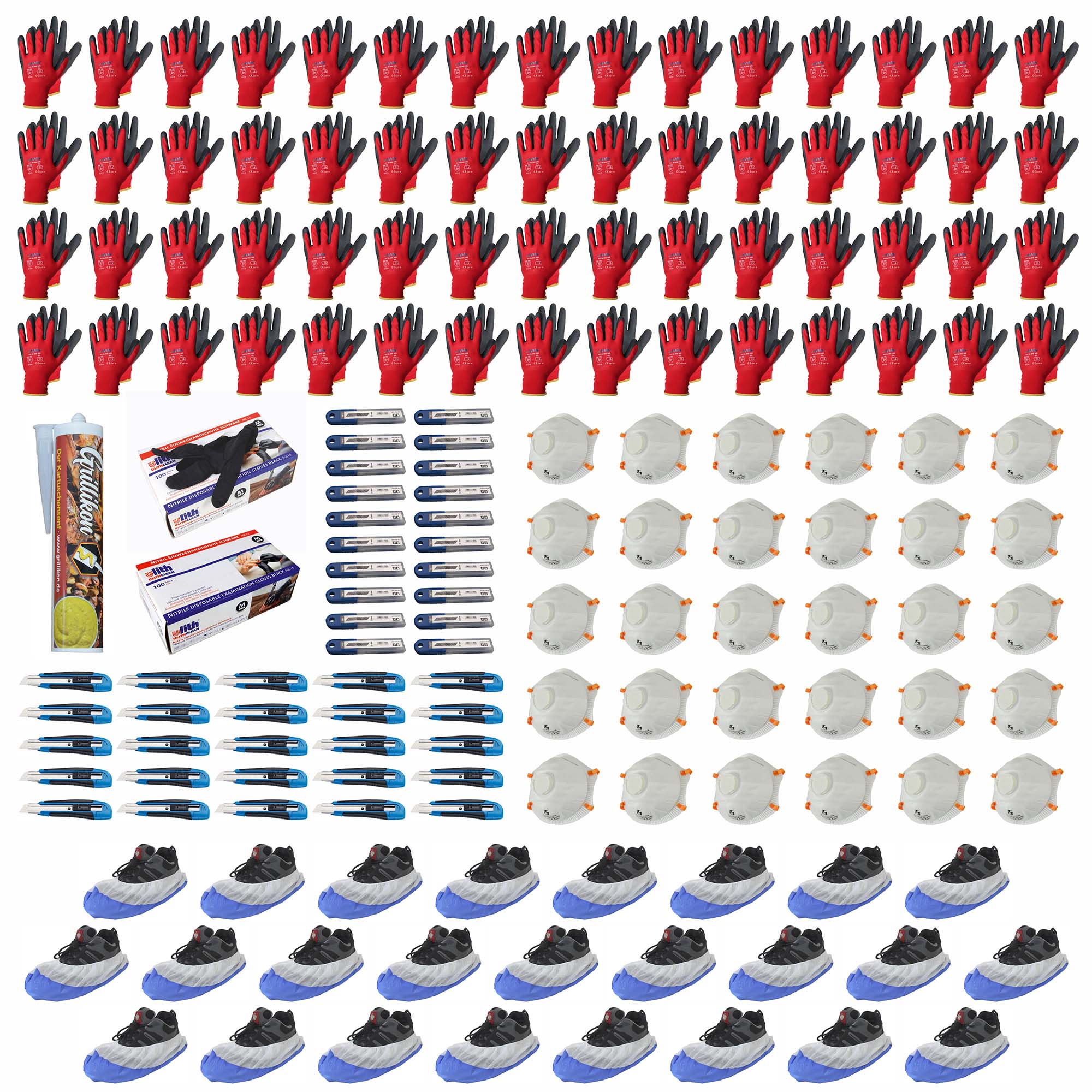 ZD-Handschuh-Paket Handschuhe + Cuttermesser Paket 342 Teile