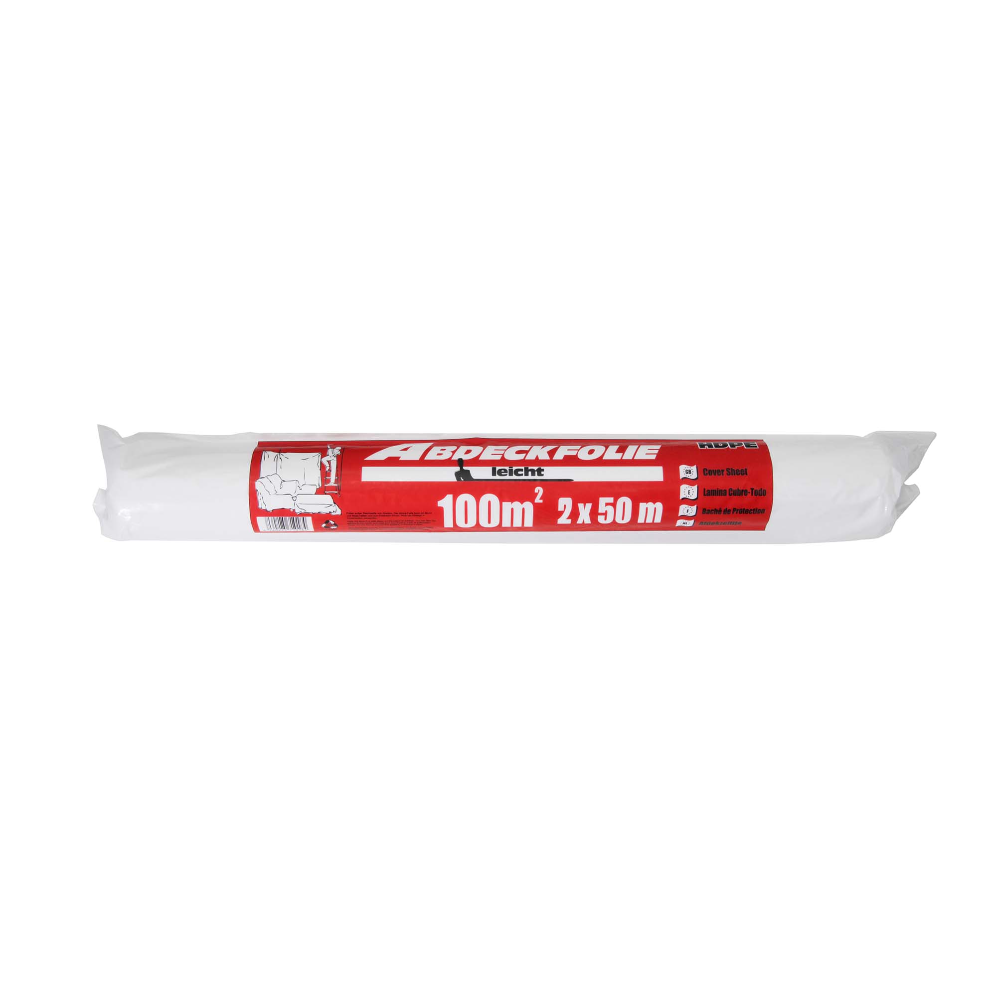 Folieleicht100gerade Abdeckfolie Schutzfolie HDPE 7 my „leicht“ Rolle 2 x 50 m