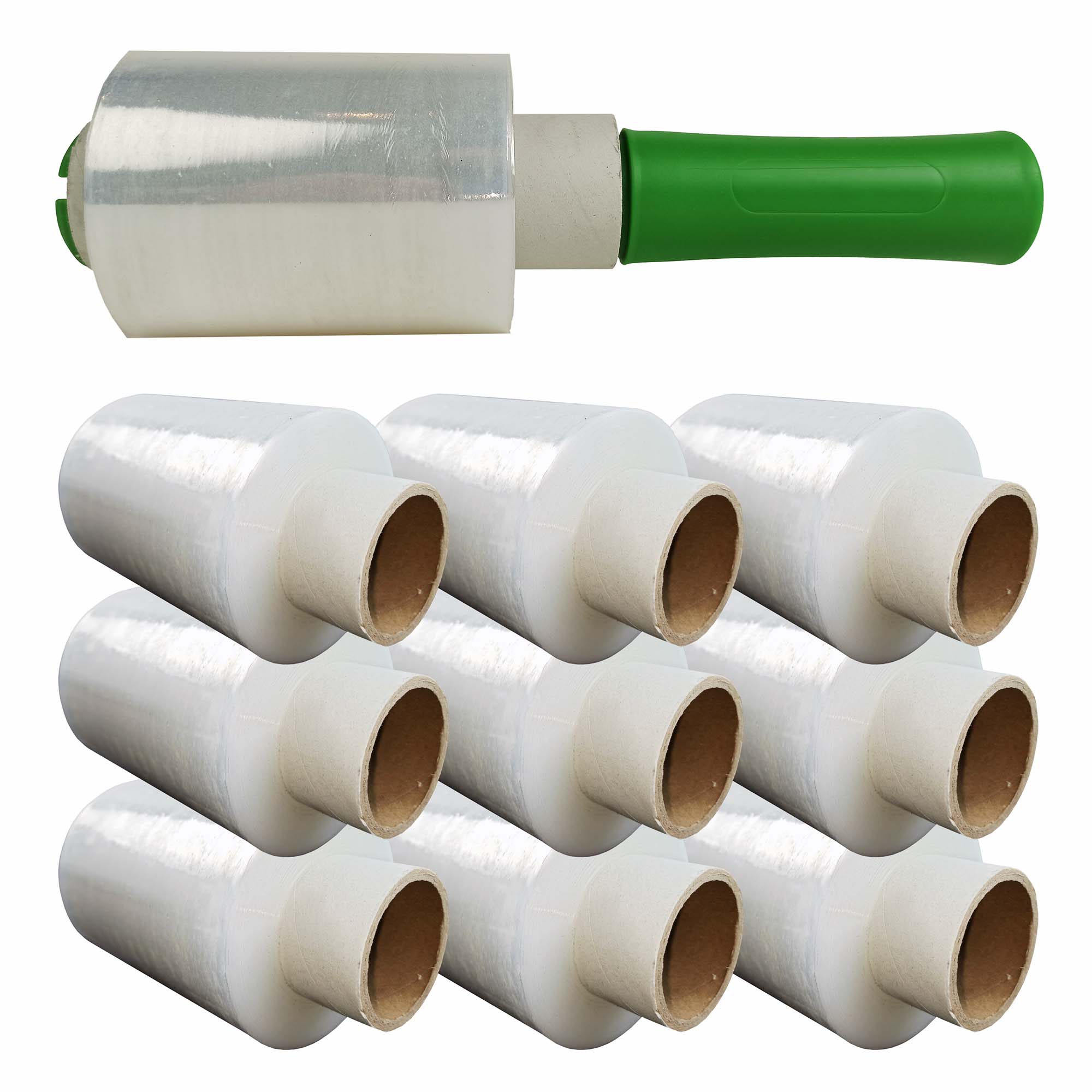 10x Mini Stretchfolie Handstretchfolie 100 mm x 150 m transparent mit Handabroller 10x Mini Stretchfolie Handstretchfolie 100 mm x 150 m transparent mit Handabroller