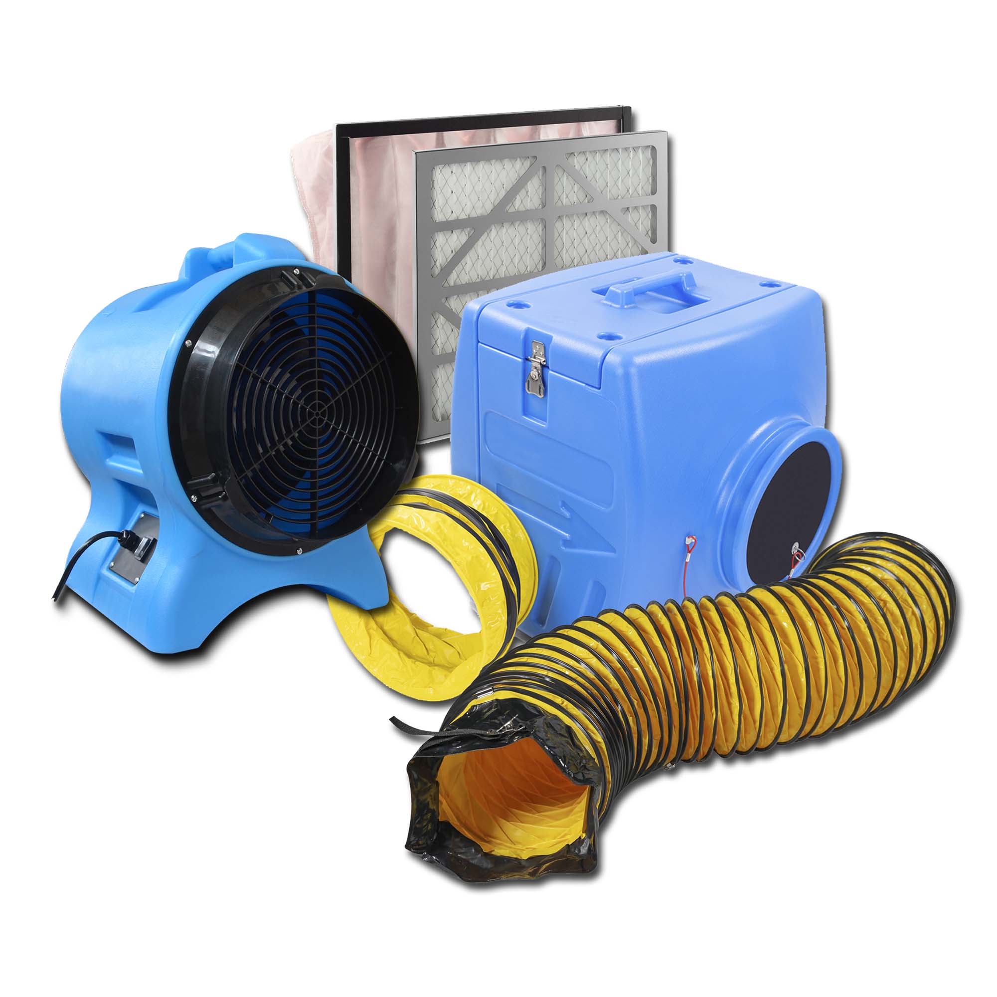 ZD-SFBox-Set2-blau_web Staubfilterbox 350 Setpaket 2 Filter Staubabsaugung 5 m Ansaugschlauch