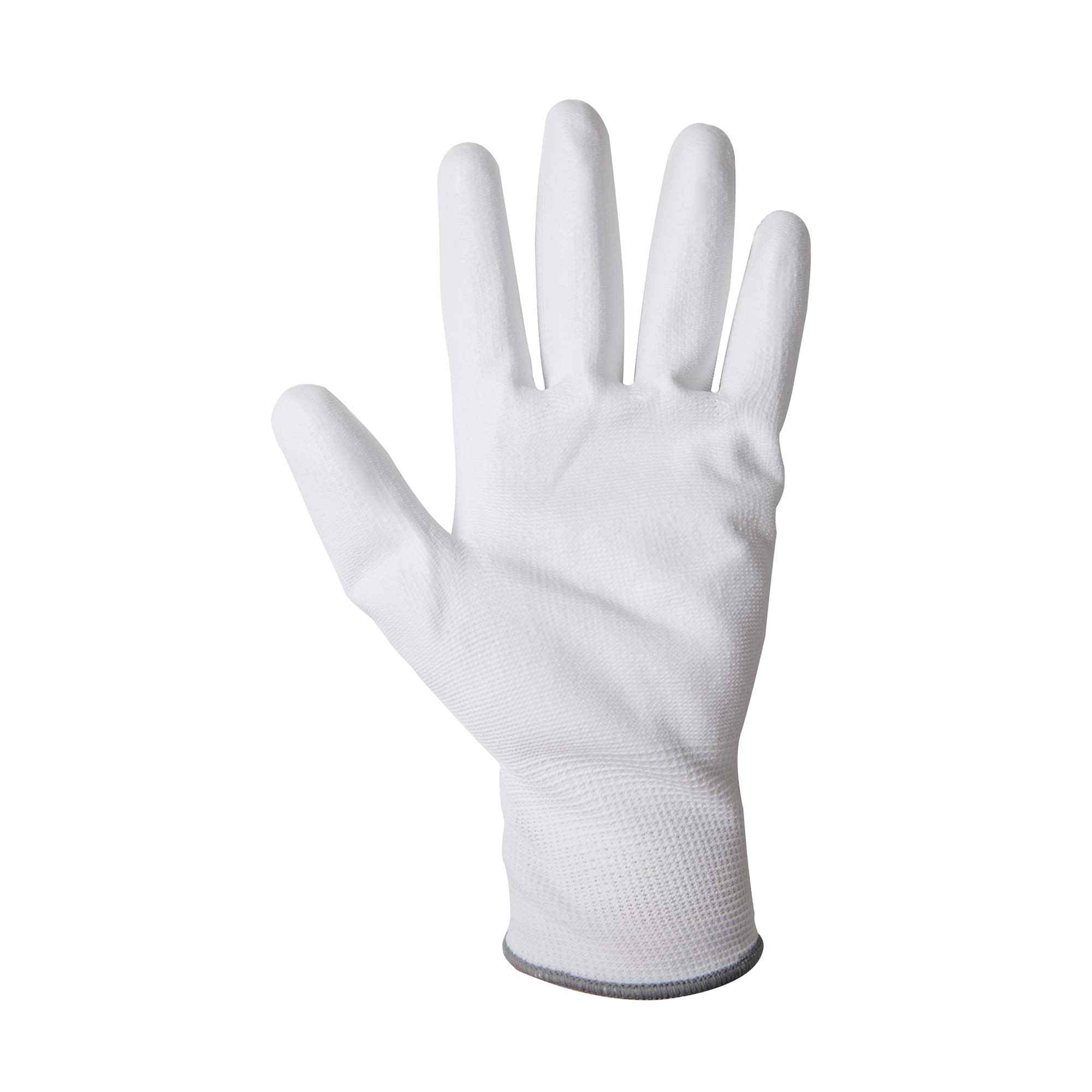 Handschuh-GHS10W-2 Arbeitshandschuhe Handschuhe PU / Nylon Feinstrick weiß Größe 10