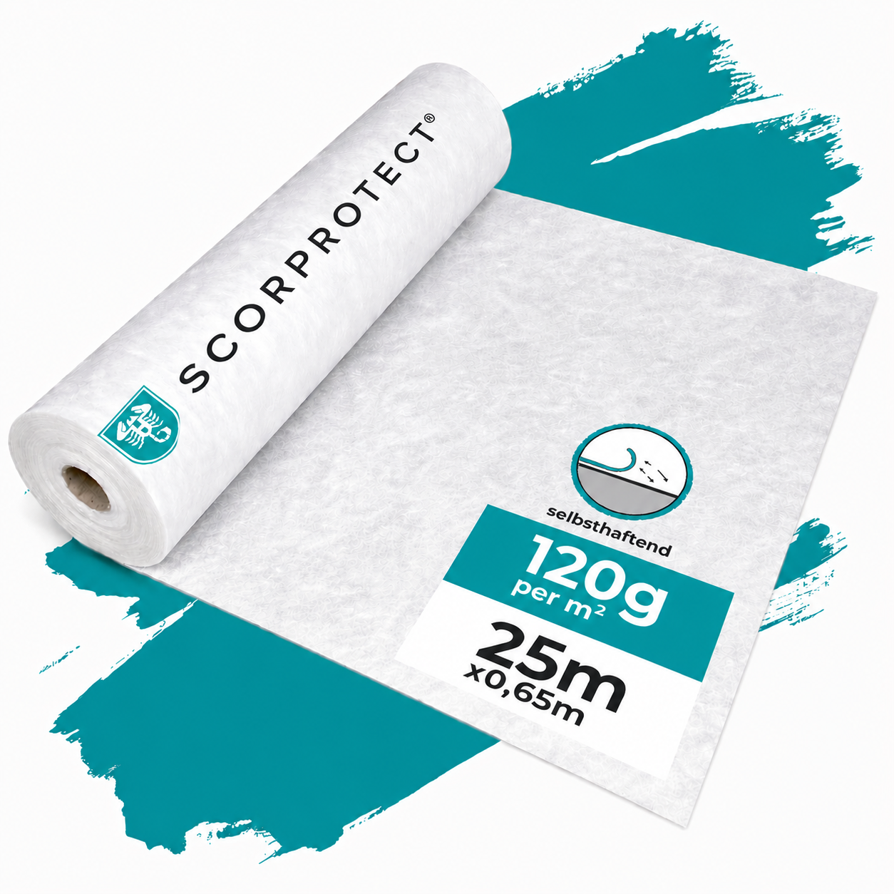 Scorprotect® TSV Treppenschutzvlies selbsthaftend 120 g/m² weiß 0,65 m x 25 m