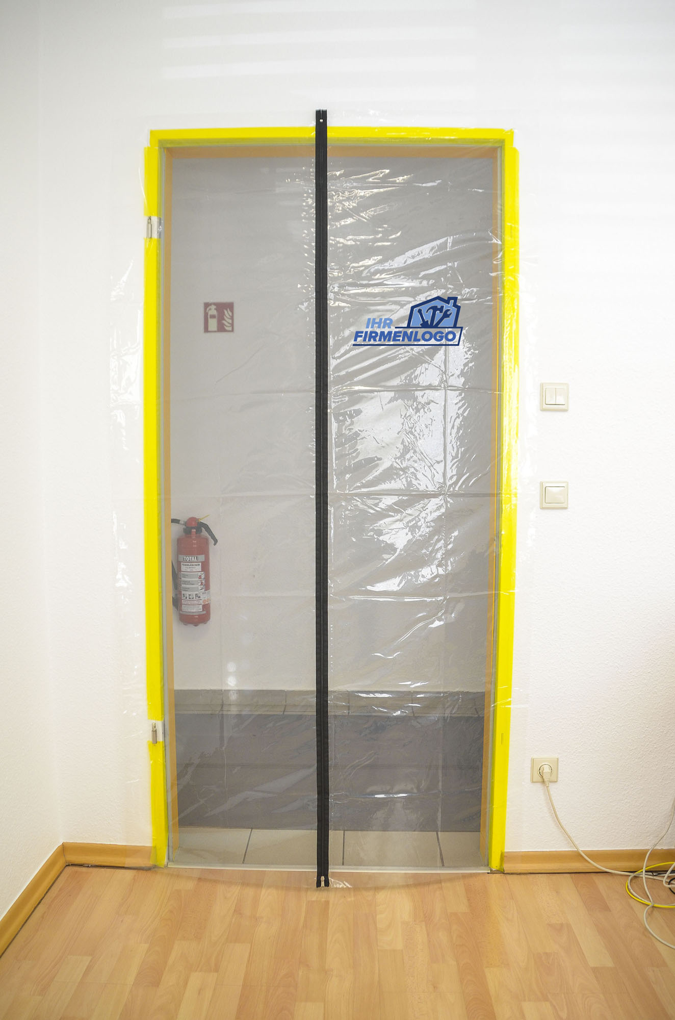Folie12pyJsuT1Q1TRt Folien Staubschutztür mit Reißverschluss 210 x 110 cm mit Ihrem Firmenlogo