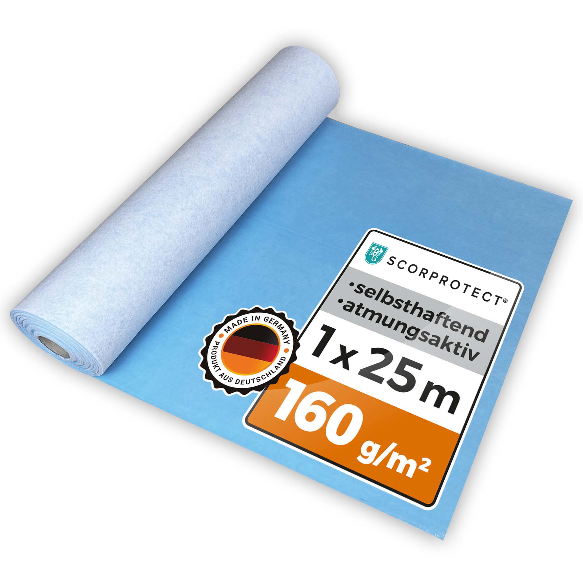 Abdeckvlies selbsthaftend atmungsaktiv 1 x 25 m mit Membrane 160 g/m² AktivTurbo