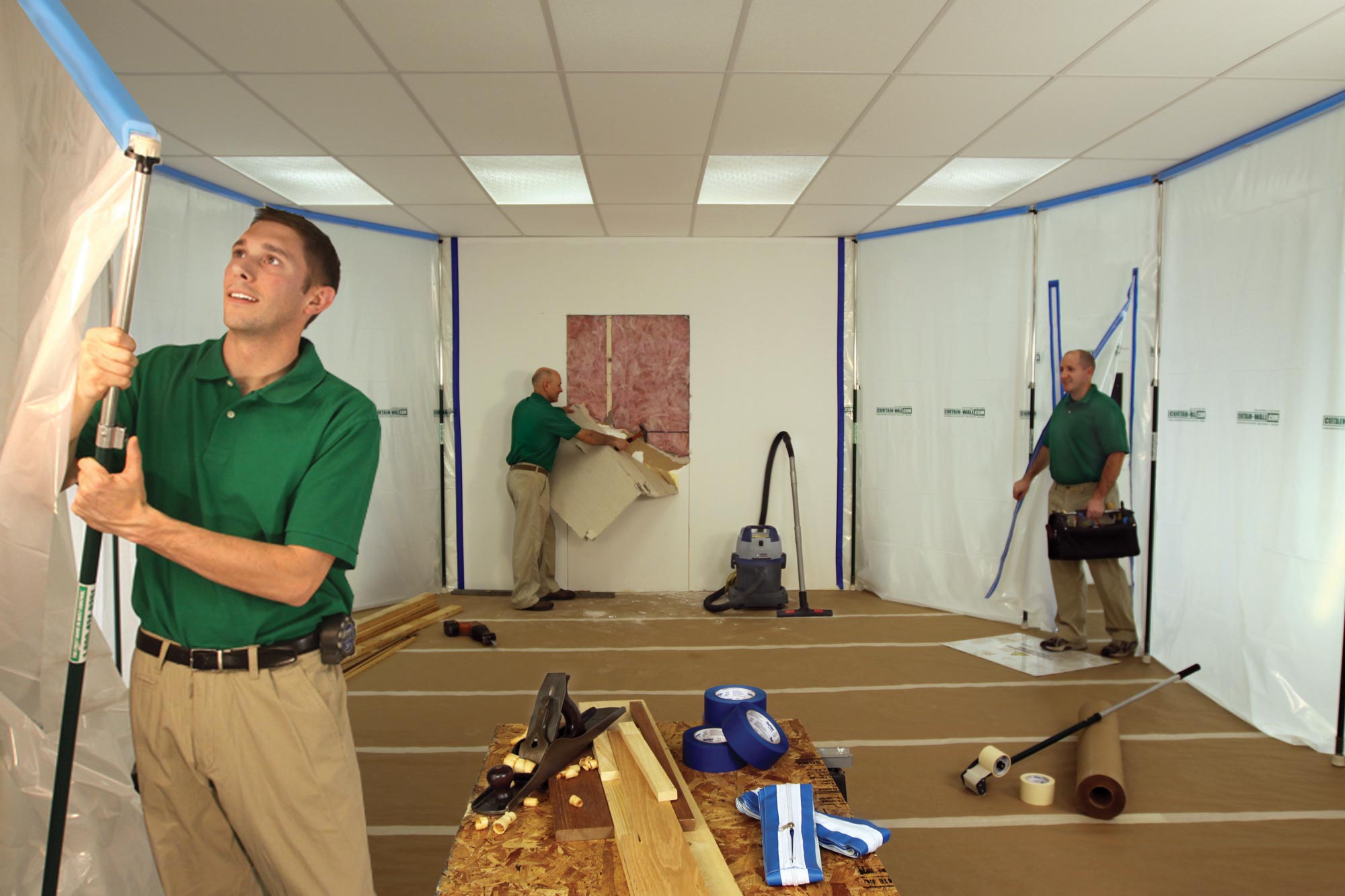 Curtain-Wall-Staubschutzwand-System-Web Curtain-Wall Staubschutzwand System Starterkit 4,5 m x 4 m