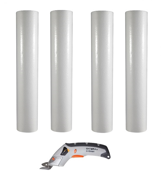 Vorteil_Paket_9 Vorteil Abdeckvliespaket 9 Abdeckvlies weiß selbstklebend + Akku-Schere