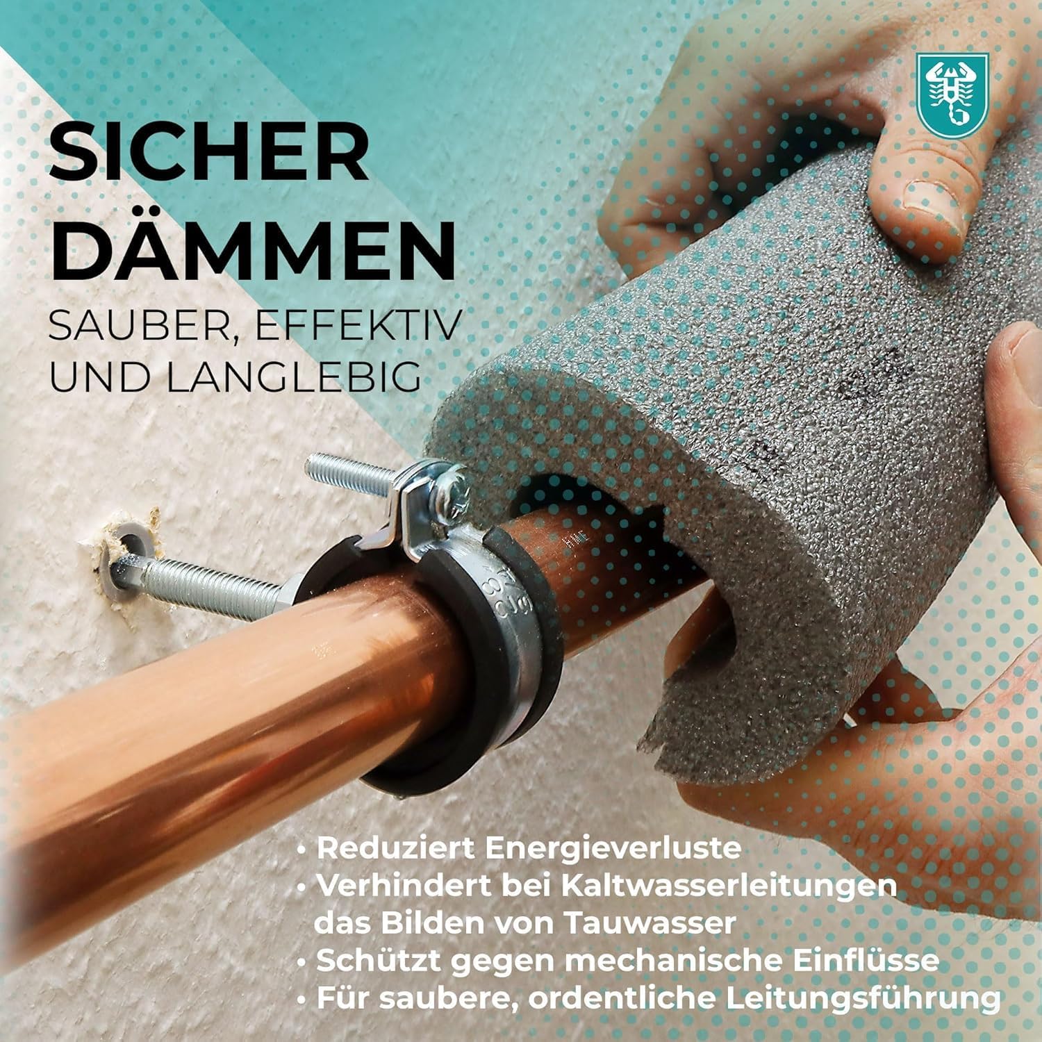 PE Rohrisolierung angeschlitzt Farbe grau 1 Meter