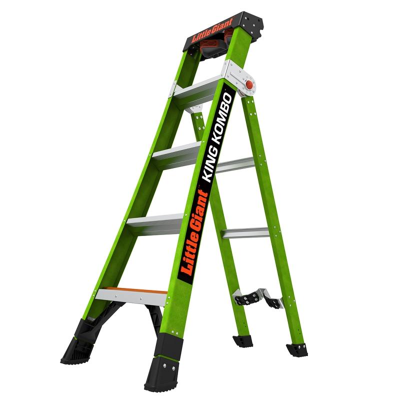 KING KOMBO 6+4 Stufen Industrial 3-in-1 Kombinationsleiter aus Fiberglas Little Giant KING KOMBO 6+4 Stufen Industrial 3-in-1 Kombinationsleiter aus Fiberglas Little Giant