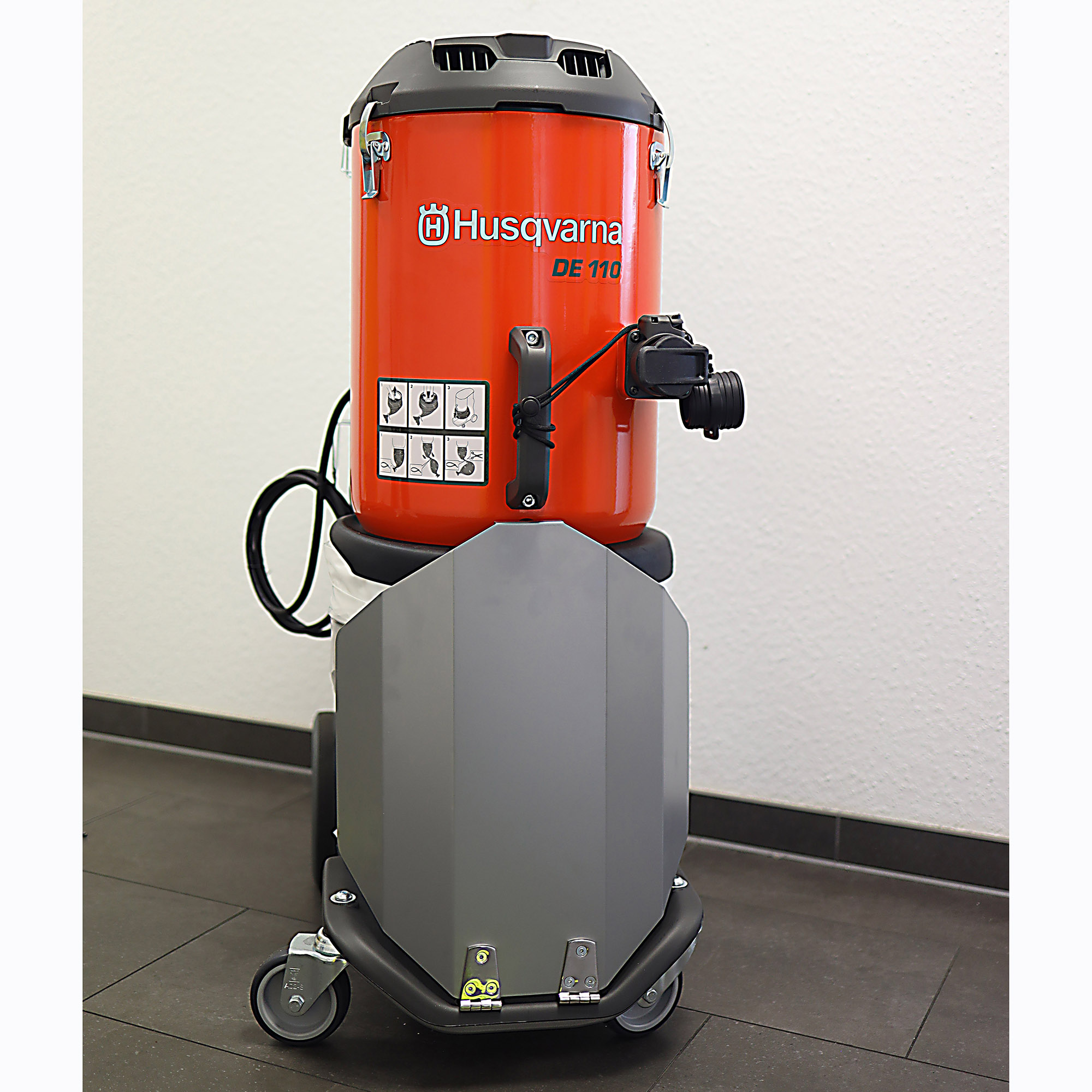 DE110-Longopack-2Zw95USbkSxLyz Husqvarna® DE110 S Staubsauger Staubabscheider mit HEPA H13 Filter und Longopacschutz