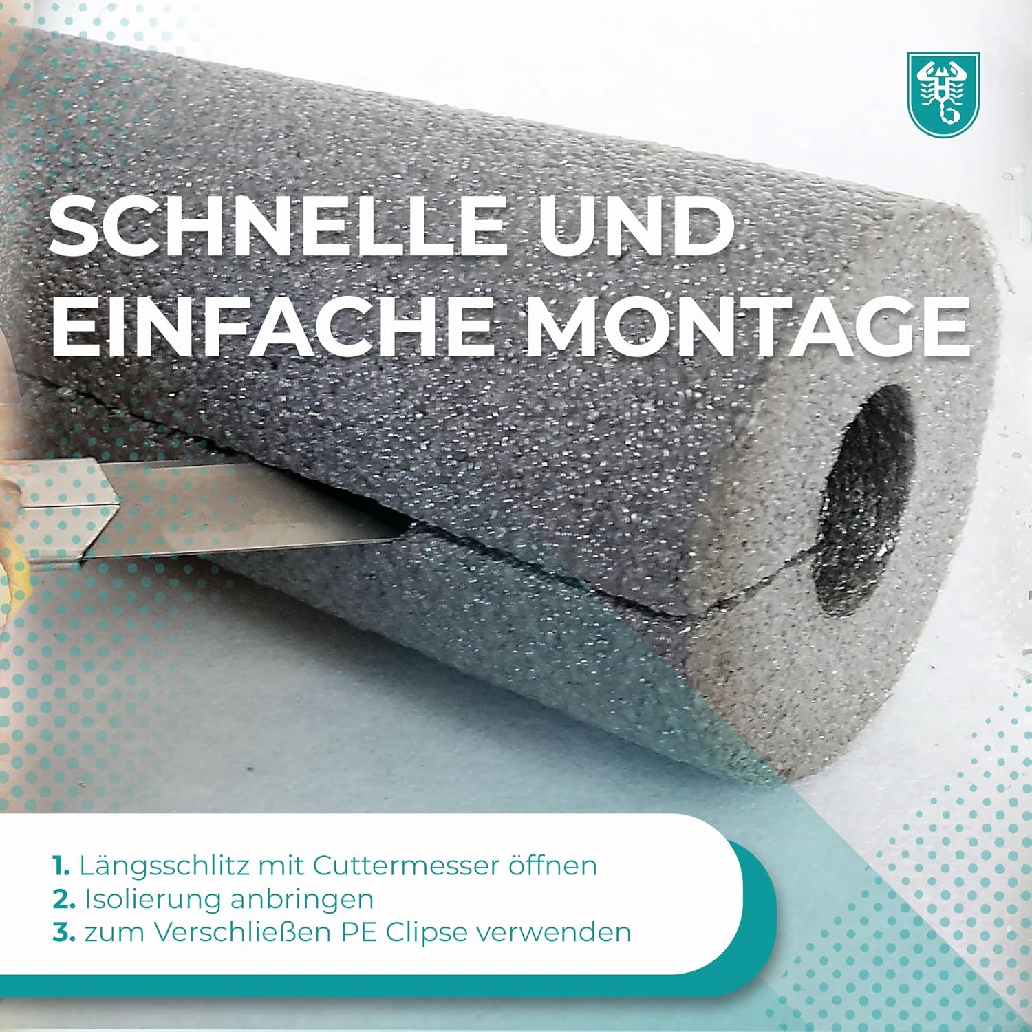 PE Rohrisolierung geschlitzt 1 m ganzer Karton Farbe grau 35 mm x 25 mm