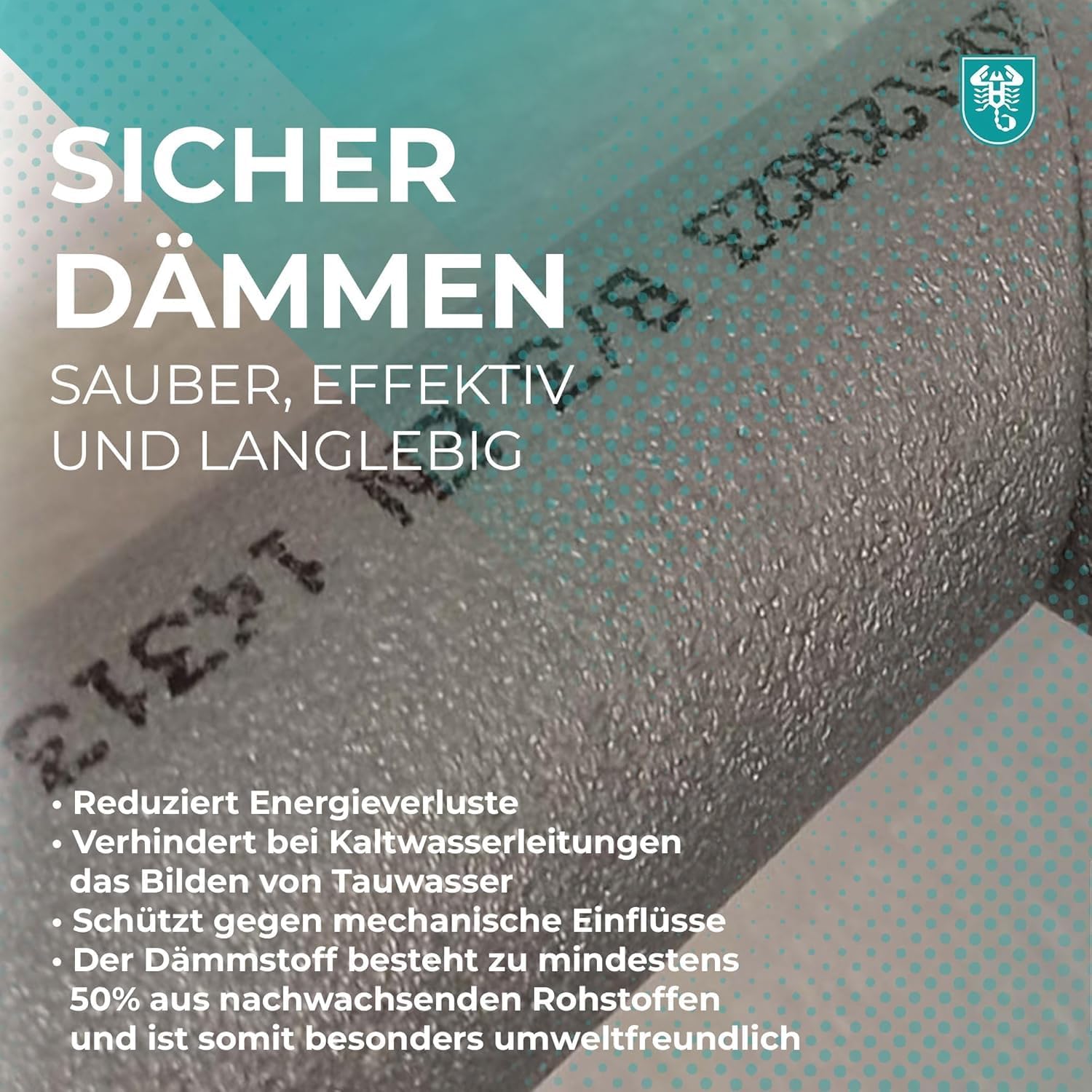 selbstklebende PE Rohrisolierung 1 m Ware Farbe grau