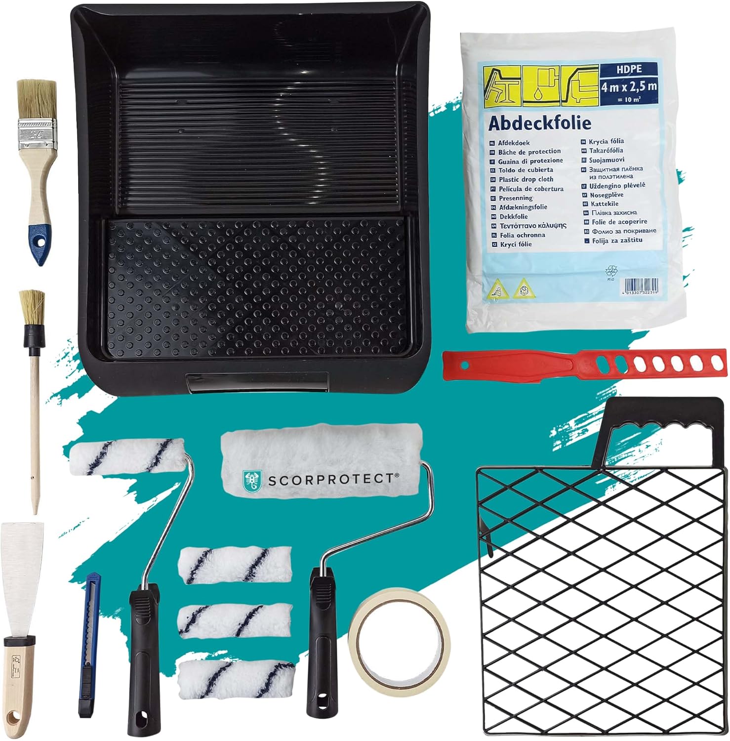 Scorprotect® Renovier-Komplett-Set 16-teilig für Malerarbeiten