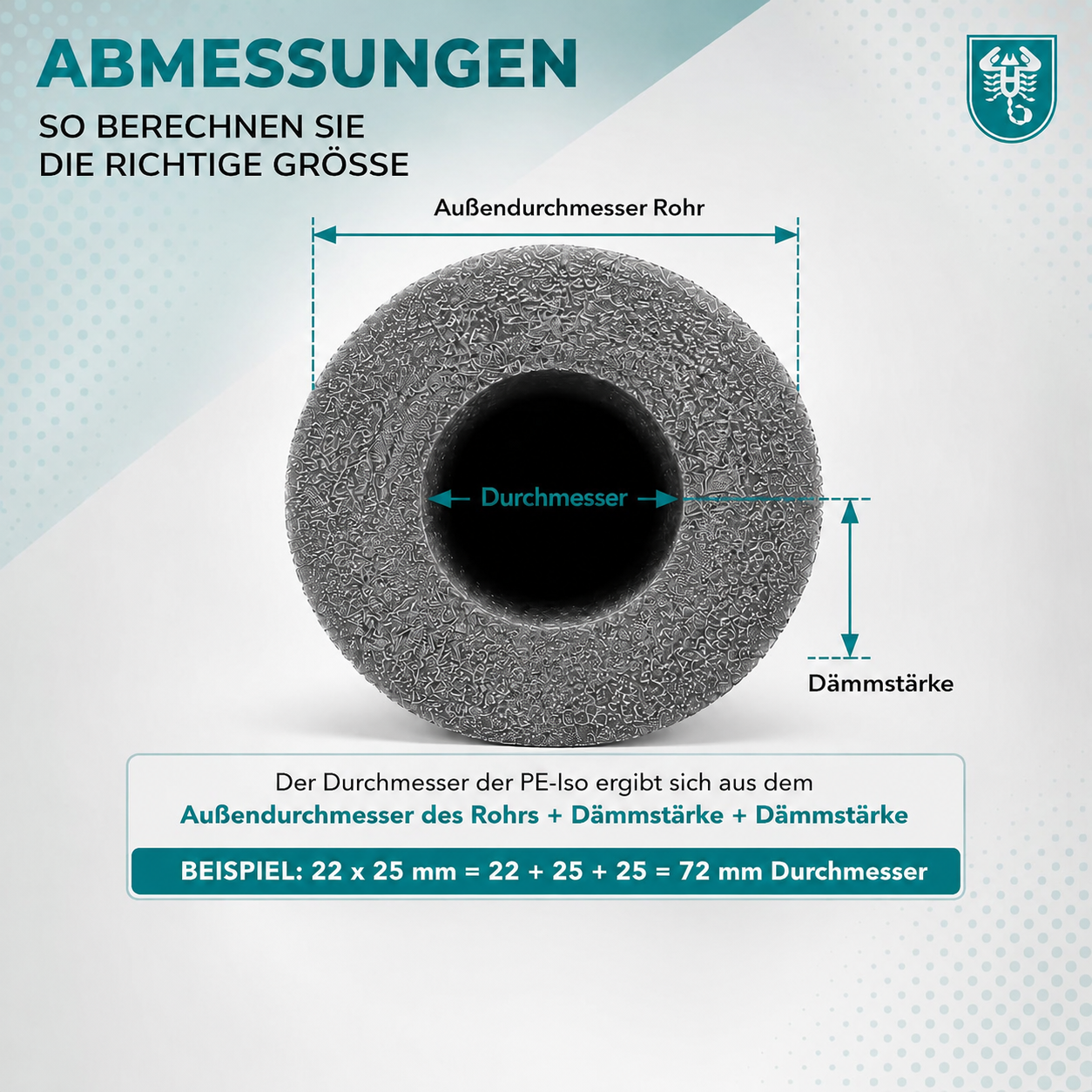 PE Rohrisolierung selbstklebend 1 m ganzer Karton Farbe grau 35 mm x 13 mm