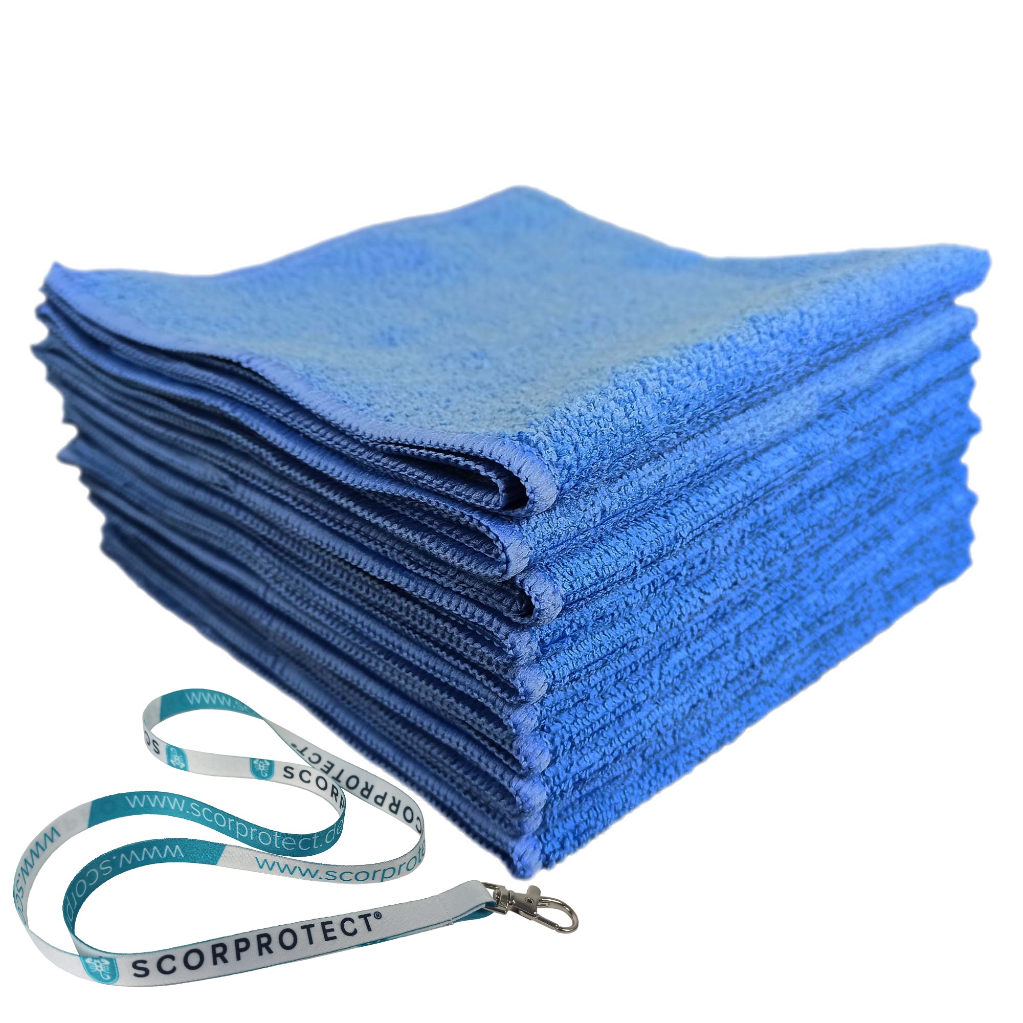 Blau1Pxk2D0esTtHtM Scorprotect 10x Mikrofasertuch 40x40 cm 300 GSM Blau + Schlüsselband