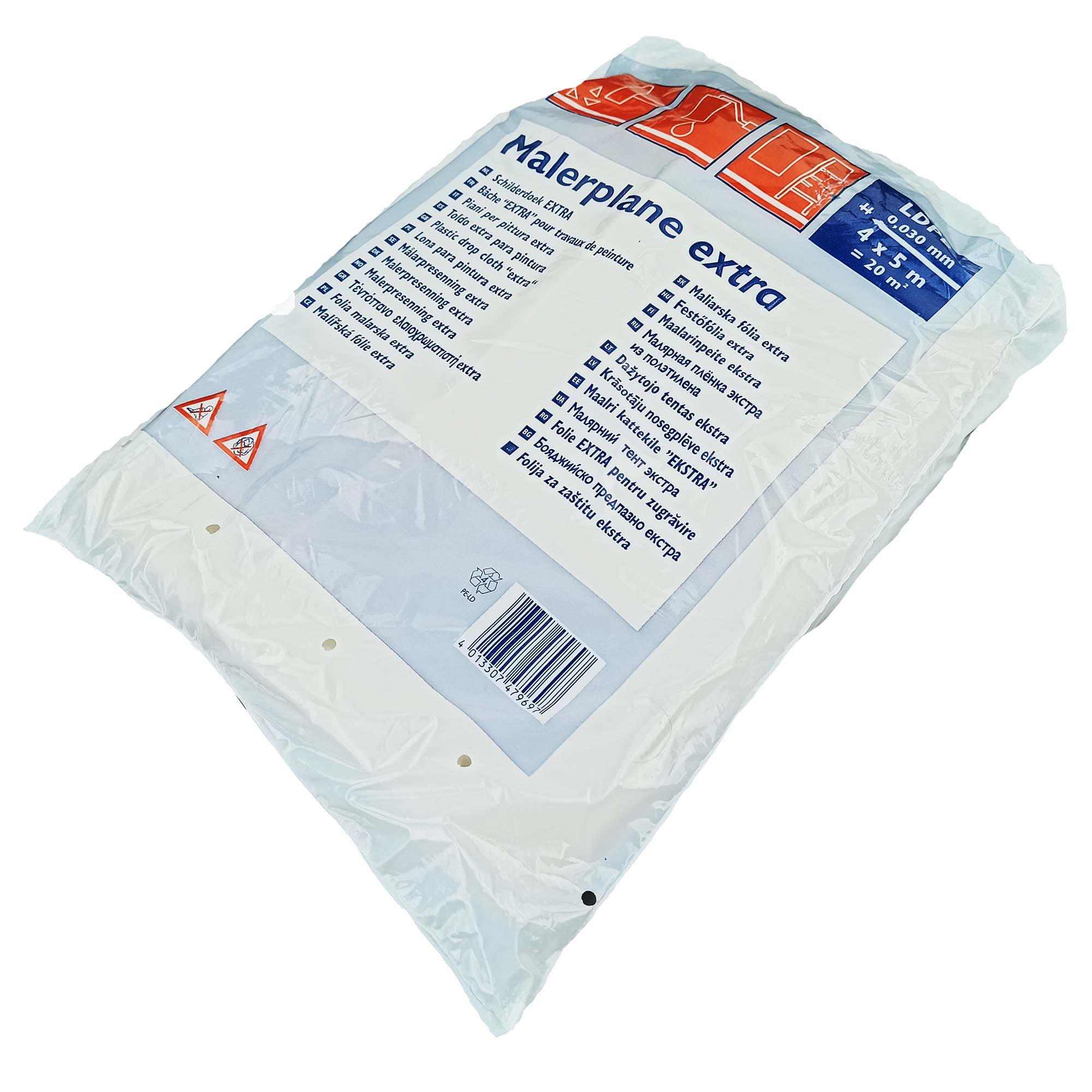 Abdeckplane Abdeckfolie LDPE „Stark“ 4 m x 5 m 30 my transluzent Abdeckplane Abdeckfolie LDPE „Stark“ 4 m x 5 m 30 my transluzent