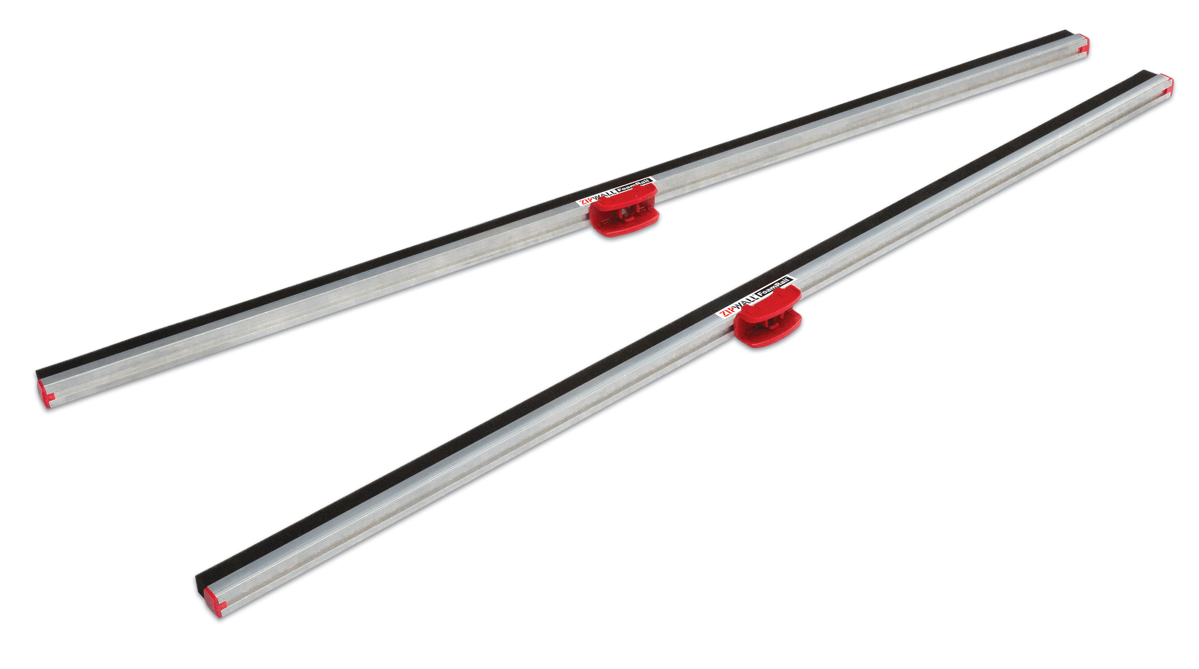ZipWall_FR2_foamrail_2pack_RGB_Product Staubschutzwand Zipwall Aluminium Dichtschienen mit Schaumleiste 2er Set