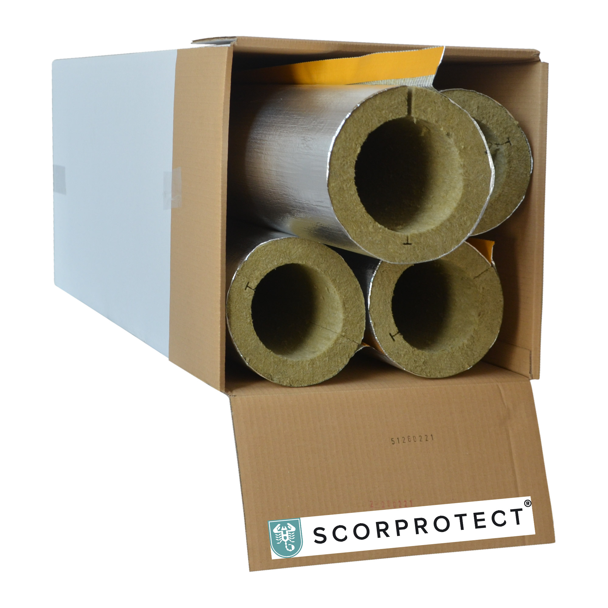 Rohrschale Rohrisolierung Steinwolle alukaschiert 0.040 W/mK