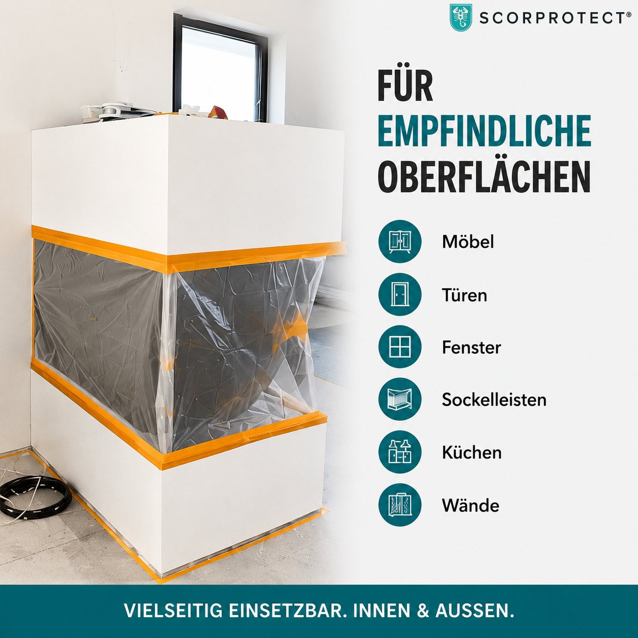 Scorprotect® Pocket Goldband Washi Schonklebeband 30 mm x 40 m Für Scharfe Farbkanten