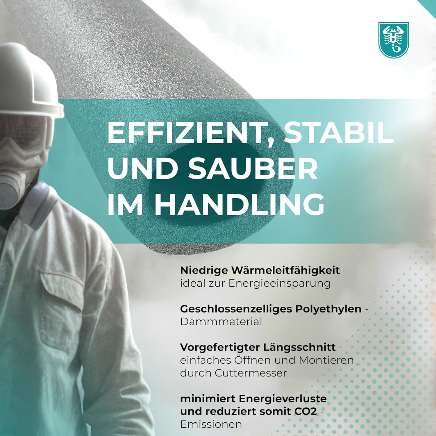 PE Rohrisolierung angeschlitzt Farbe grau 1 Meter