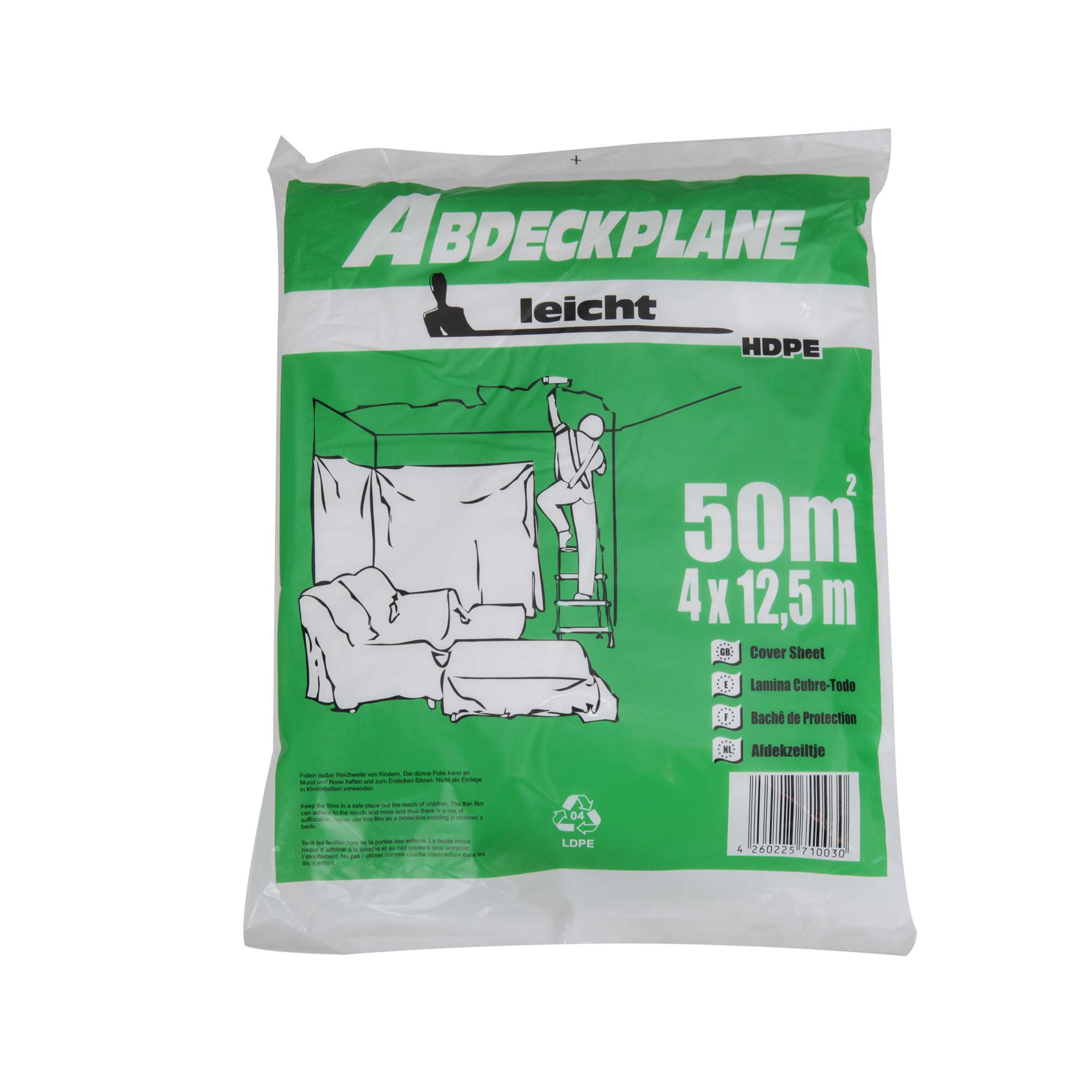 Folieleicht50 Abdeckplane Abdeckfolie HDPE 7 my „leicht“ 4 x 12,5 m
