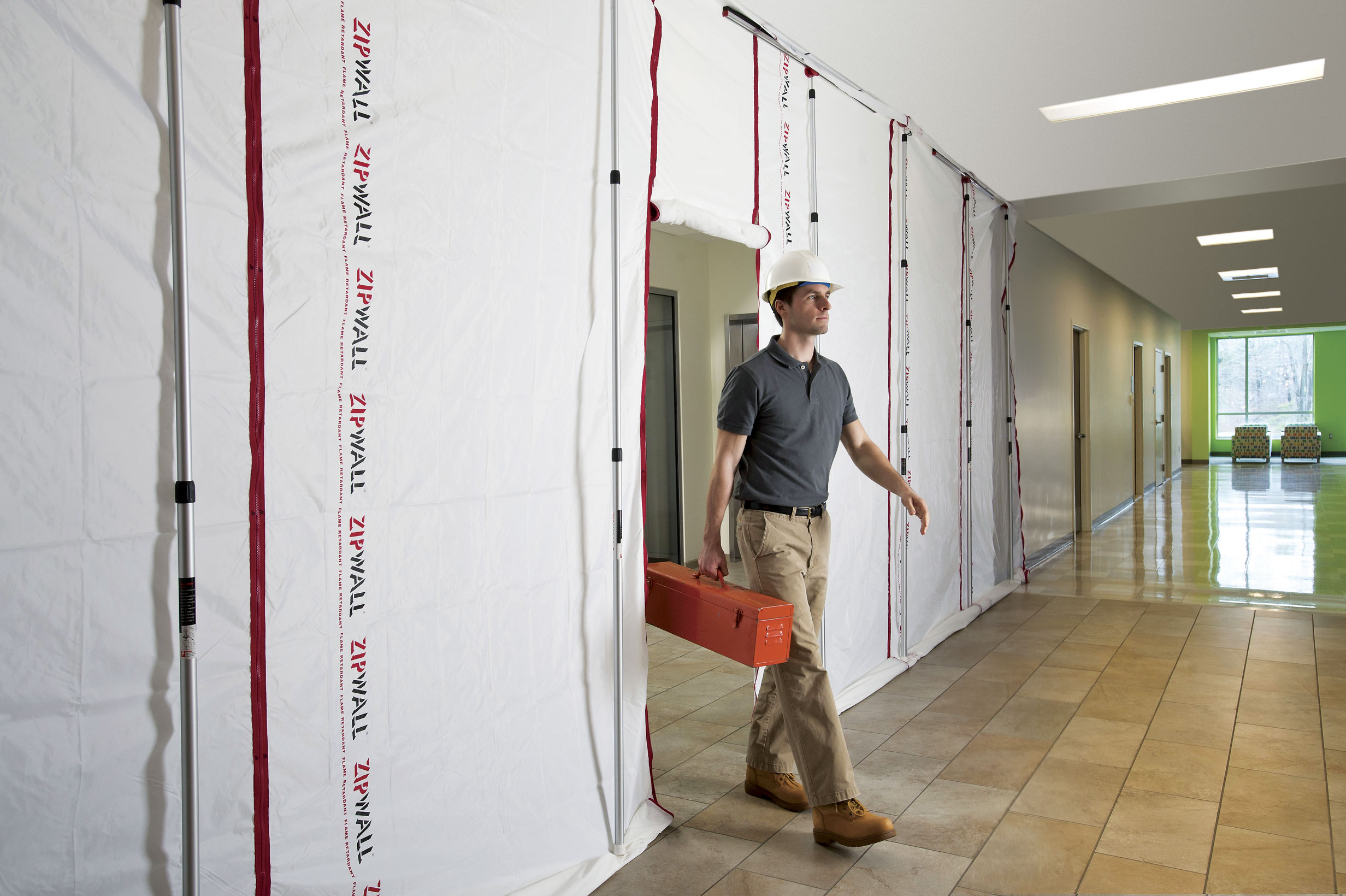 zipwall_blickdicht_3_web ZipWall® ZipFast™ Zipwall® Multi-Pack Erweiterung Staubschutzwand 3,0 m Länge x 3,60 m Höhe