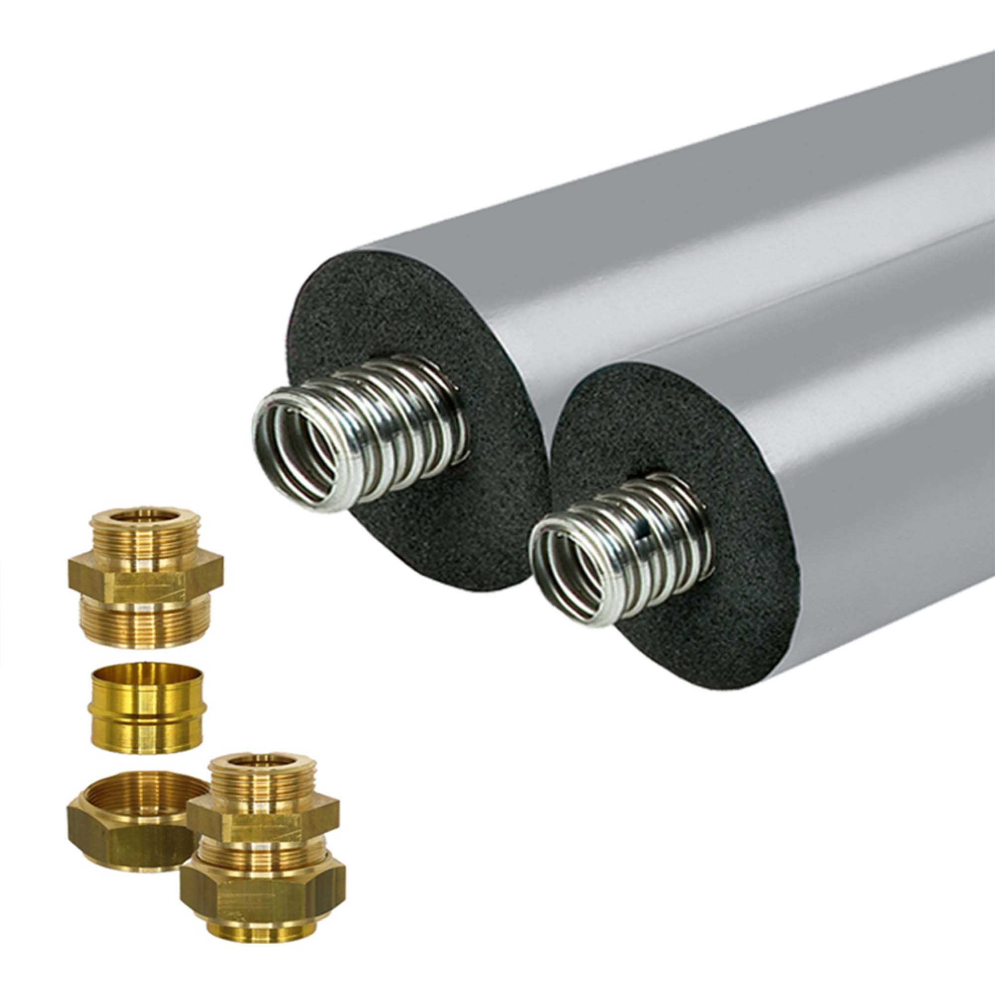 Armaflex Fastlink Edelstahlwellrohr-Set DN 25, Wärmepumpen-Anschlussset, UV-beständig, GEG-konform