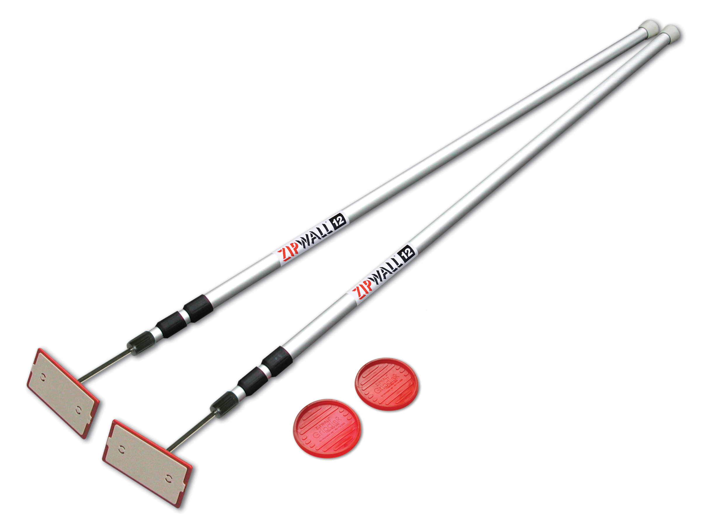 ZipWall_SLP2_poles_12ft_2pack_RGB_Product Staubschutzwand Zipwall Teleskopstangen 2er Set 360 bis 3,60 m Deckenhöhe