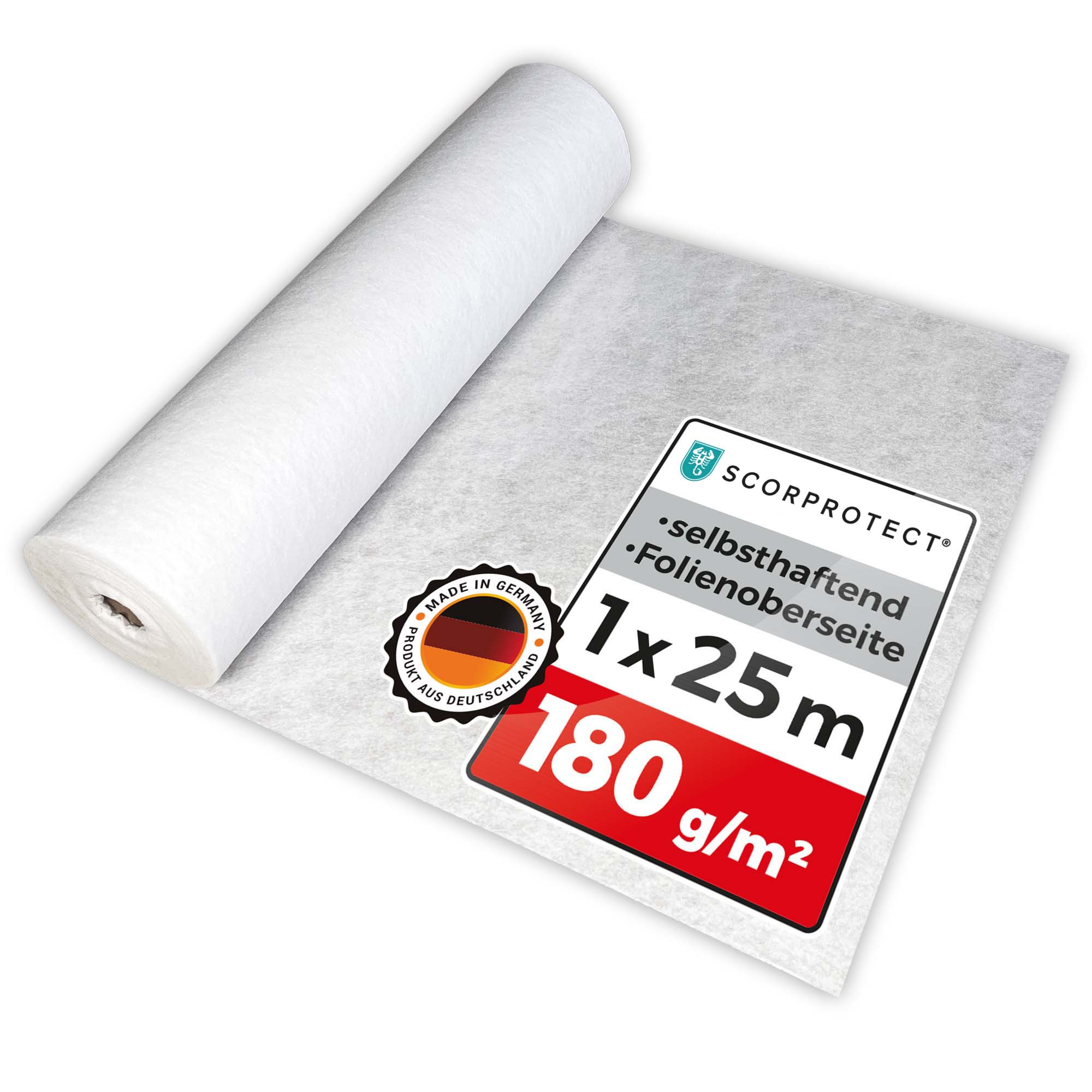 Abdeckvlies selbsthaftend 1 x 25 m mit Folienoberseite 180 g/m² TreppTurbo180 25/100