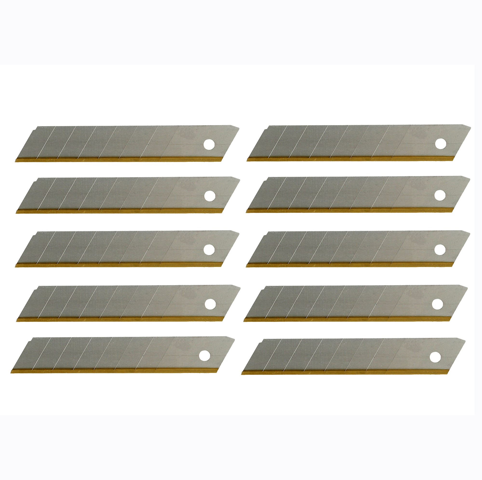2D-306810000-3 Gold TIN Klingen Abbrechklingen 18 mm Premium Titan-/Nitrit-Beschichtung im Spender