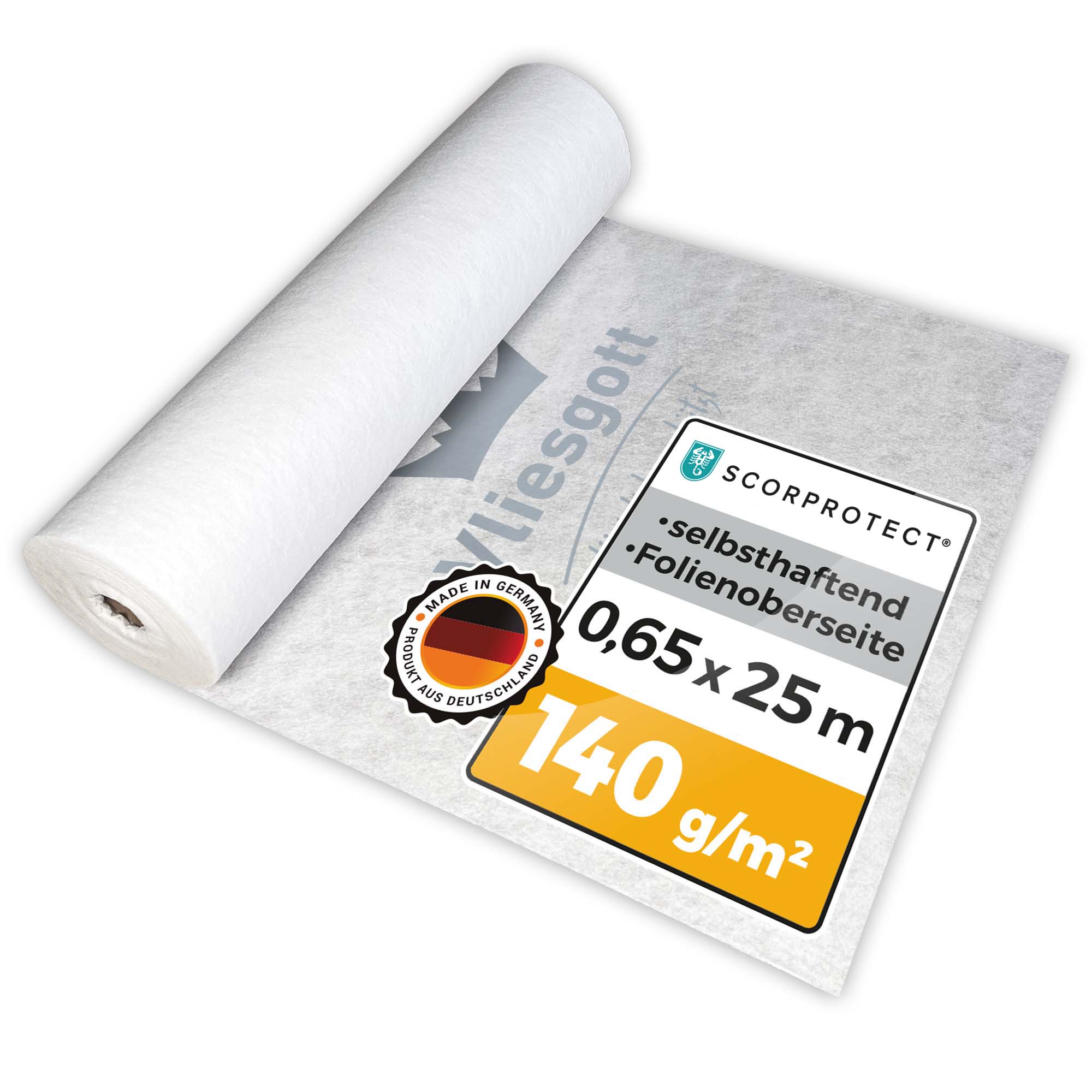 BSV Boden- und Treppenschutzvlies selbsthaftend Vliesgott 0,65 m x 25 m 140 g/m² 