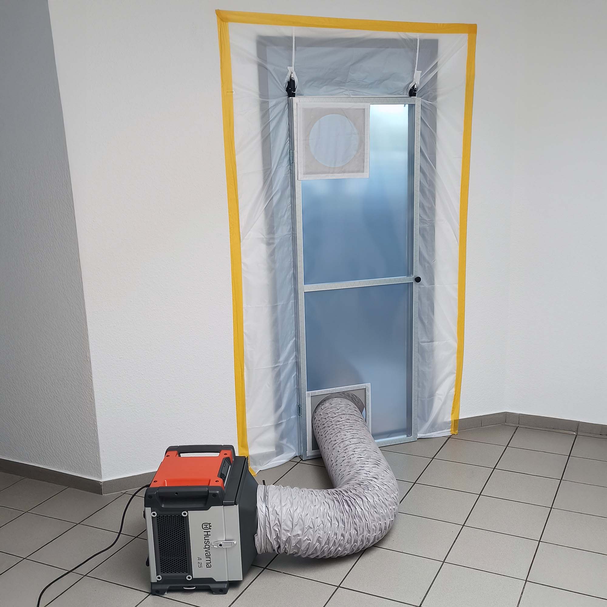 Husqvarna A25 Bau-Luftreiniger Set mit Adapter und Schlauch