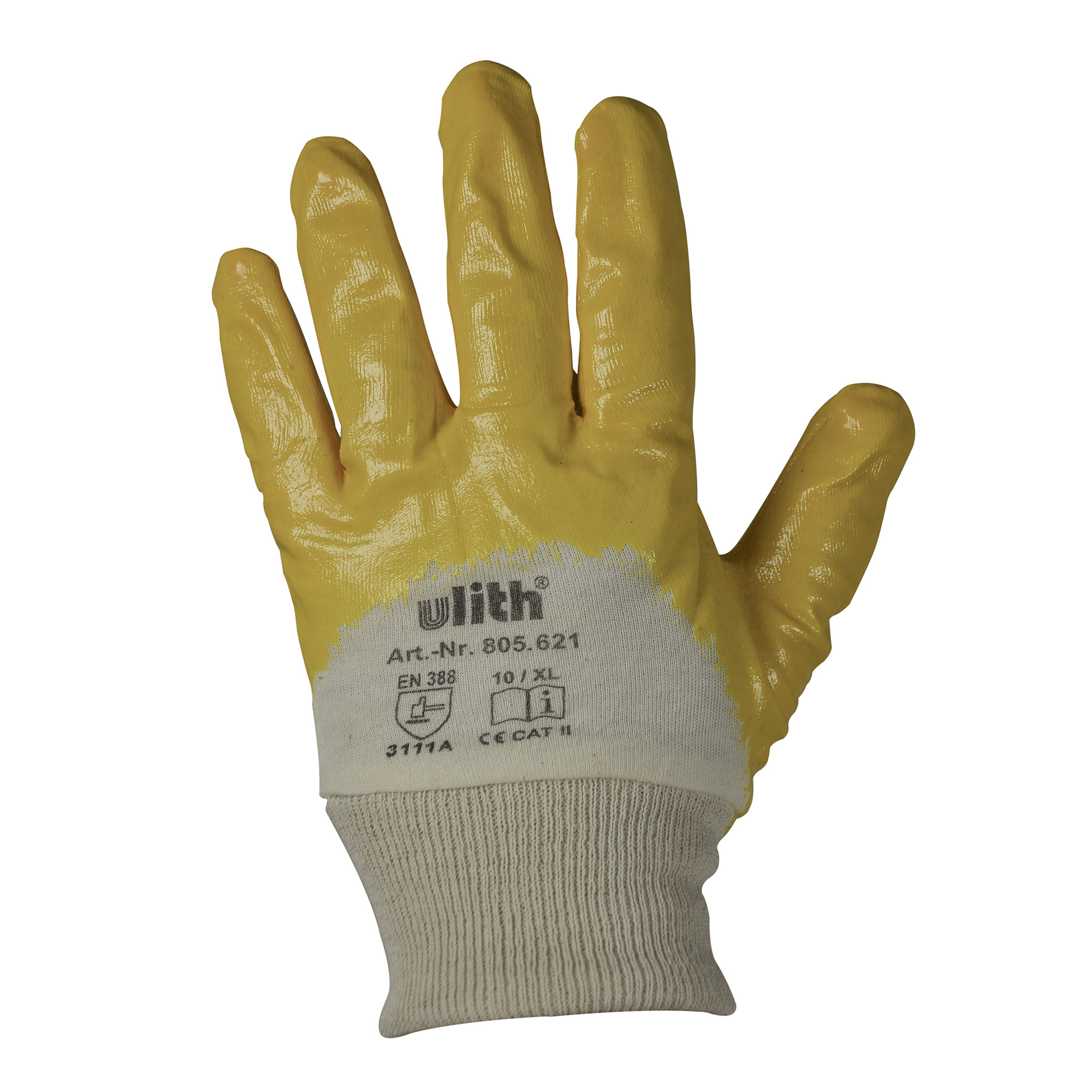 Nitril-Handschh-2 Arbeitshandschuhe Handschuhe Nitril mit Strickbund gelb Größe 10