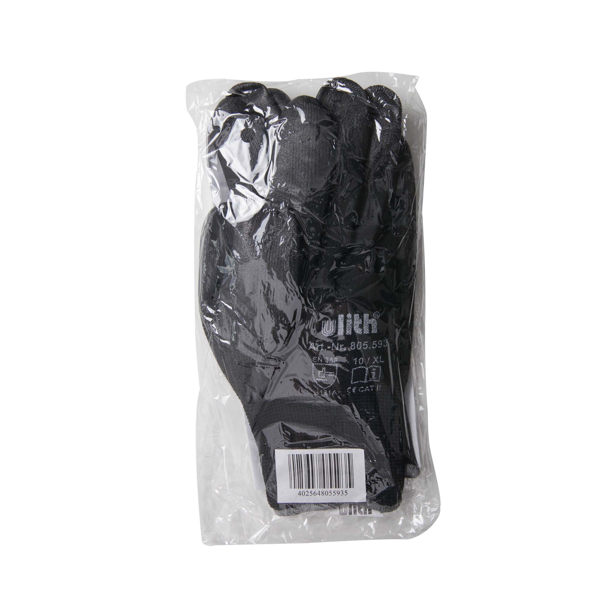 Handschuh-GHS10S-3 Arbeitshandschuhe Handschuhe PU / Nylon Feinstrick schwarz Größe 11
