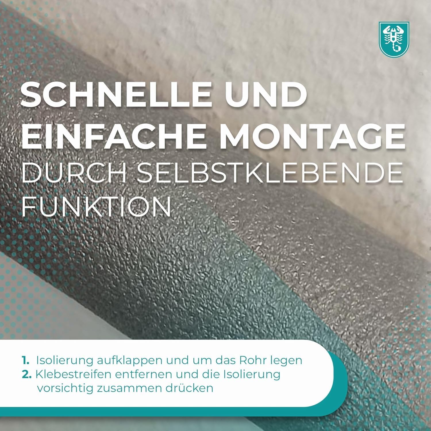 selbstklebende PE Rohrisolierung 1 m Ware Farbe grau