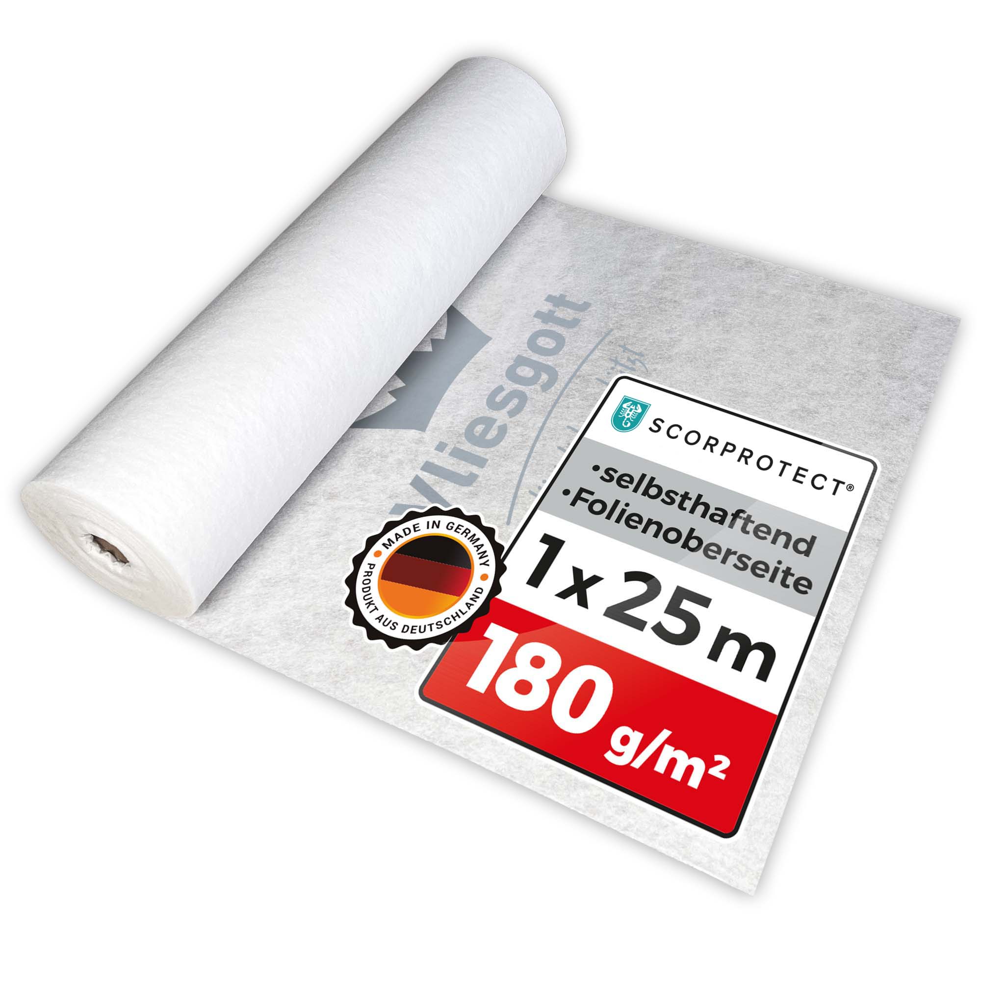 BSV Boden- und Treppenschutzvlies selbsthaftend Vliesgott 1 m x 25 m 180 g/m² 