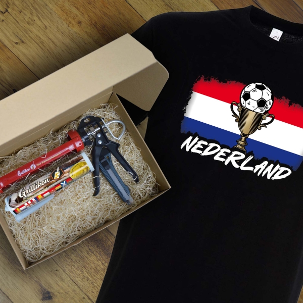 Grillikon EM-Set „Niederlande“ Senf in 300 ml Kartusche mit T-Shirt