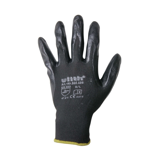 Arbeitshandschuhe Handschuhe PU / Nylon Feinstrick schwarz Größe 7