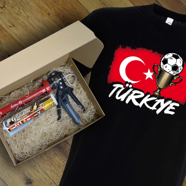 Grillikon EM-Set „Türkei“ Senf in 300 ml Kartusche mit T-Shirt