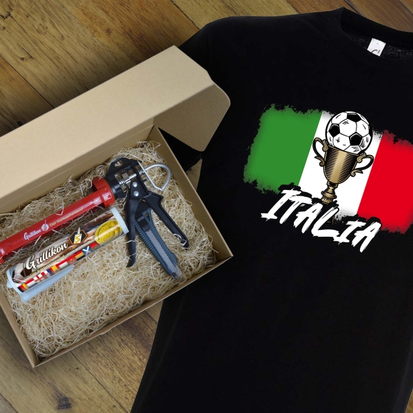 Grillikon EM-Set „Italien“ Senf in 300 ml Kartusche mit T-Shirt
