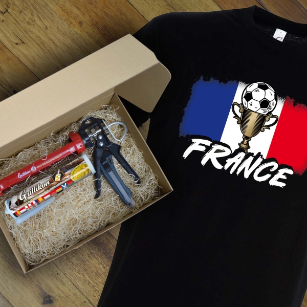 Grillikon EM-Set „Frankreich“ Senf in 300 ml Kartusche mit T-Shirt